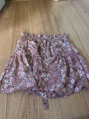 Floral Ruffle Tiered Mini Skirt - Dusty Rose